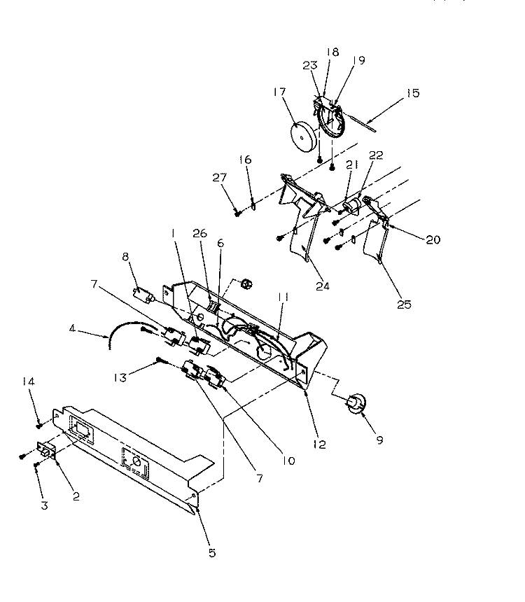 ICE AND WATER CAVITY PARTS Diagram and Parts List for SXD22S2L P1190416W L Amana Refrigerator
