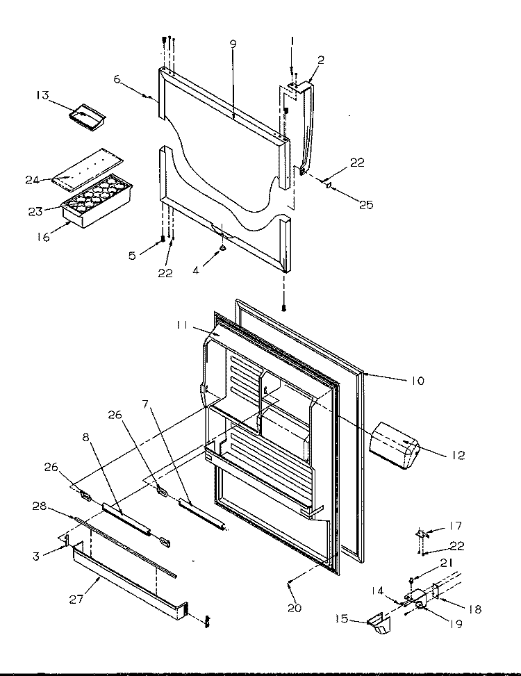 REF DOOR Diagram and Parts List for GTW21B2L P1192901W L Amana Refrigerator