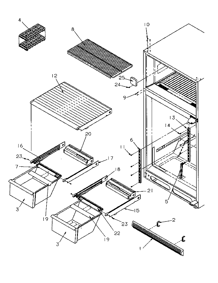 CABINET SHELVING Diagram and Parts List for GTW21B2L P1192901W L Amana Refrigerator
