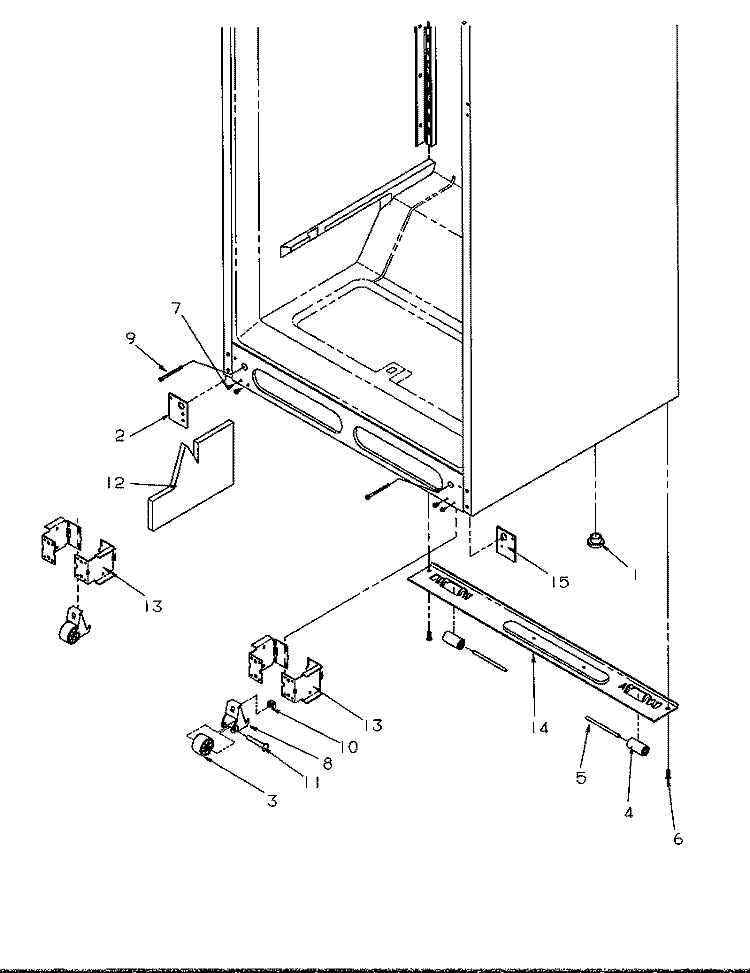 CABINET BOTTOM Diagram and Parts List for GTW21B2L P1192901W L Amana Refrigerator