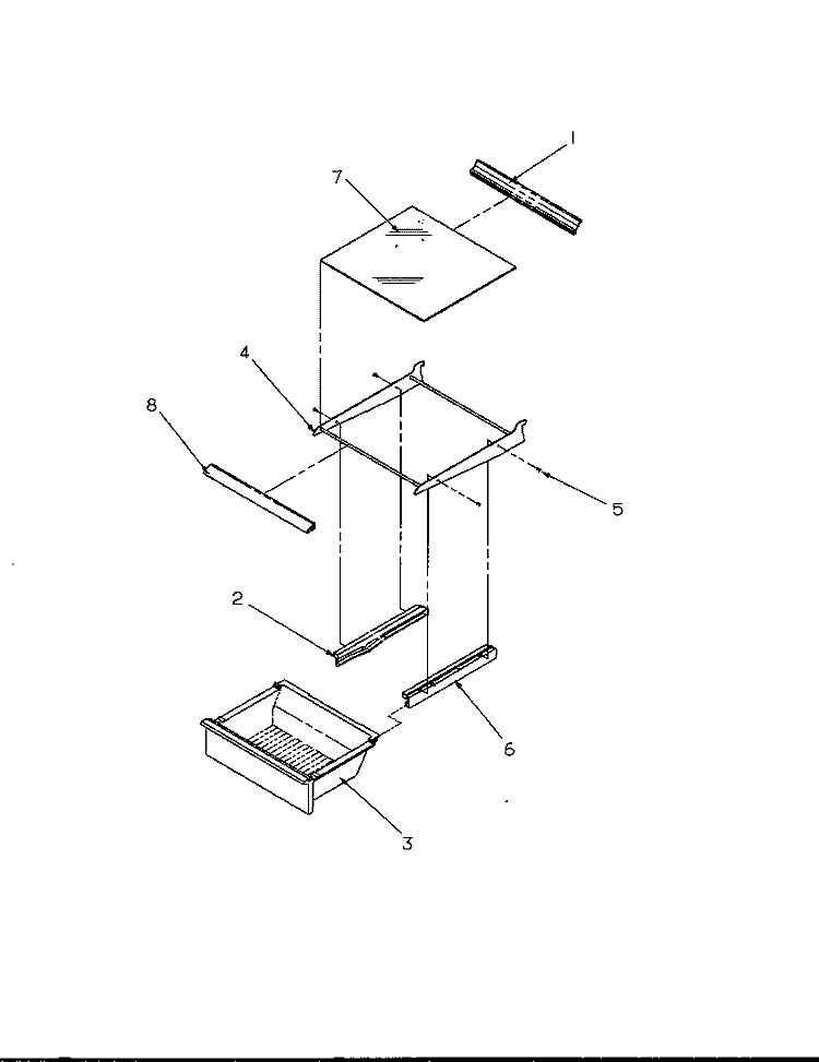REF SHELVING AND DRAWERS Diagram and Parts List for 2599A P1190419W L Amana Refrigerator