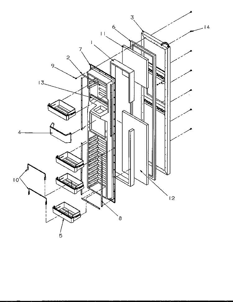 FZ DOOR Diagram and Parts List for SRDE327S3L P1184903W Amana Refrigerator