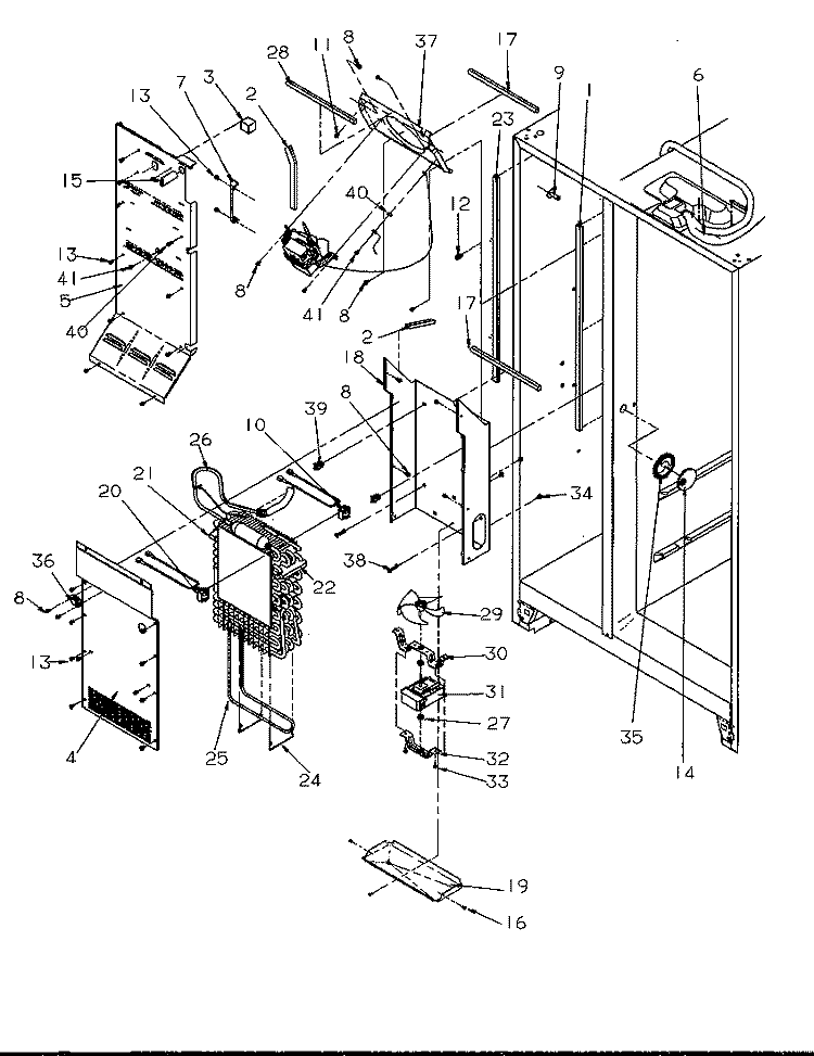 EVAP AND AIR HANDLING Diagram and Parts List for SRDE327S3L P1184903W Amana Refrigerator