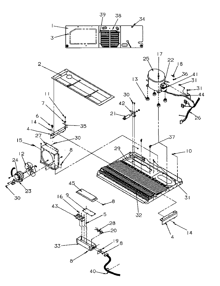 MACHINE COMPARTMENT Diagram and Parts List for SRDE327S3L P1184903W Amana Refrigerator
