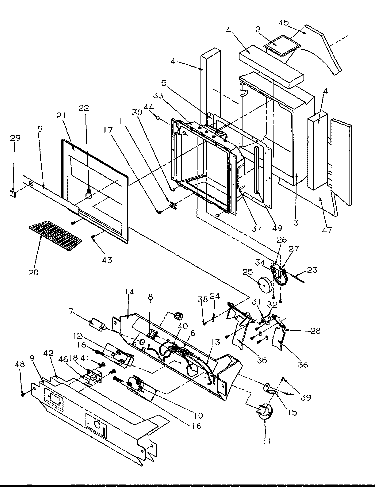 ICE AND WATER CAVITY Diagram and Parts List for SRDE327S3L P1184903W Amana Refrigerator
