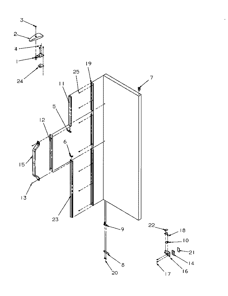 REF DOOR HINGE AND TRIM PARTS Diagram and Parts List for SRD325S5W P1199401W W Amana Refrigerator