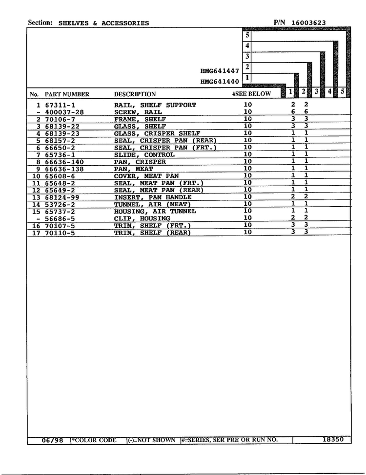 Shelves And Accessories Page 2 Diagram and Parts List for 641440  Admiral Refrigerator
