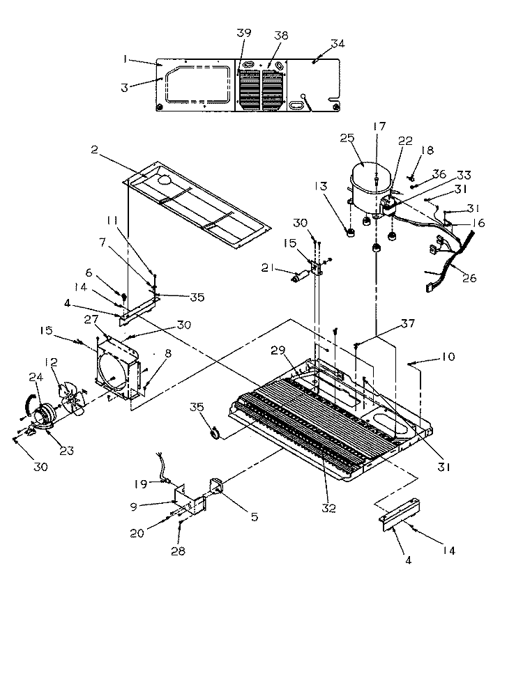 MACHINE COMPARTMENT Diagram and Parts List for SRD325S5W P1199401W W Amana Refrigerator