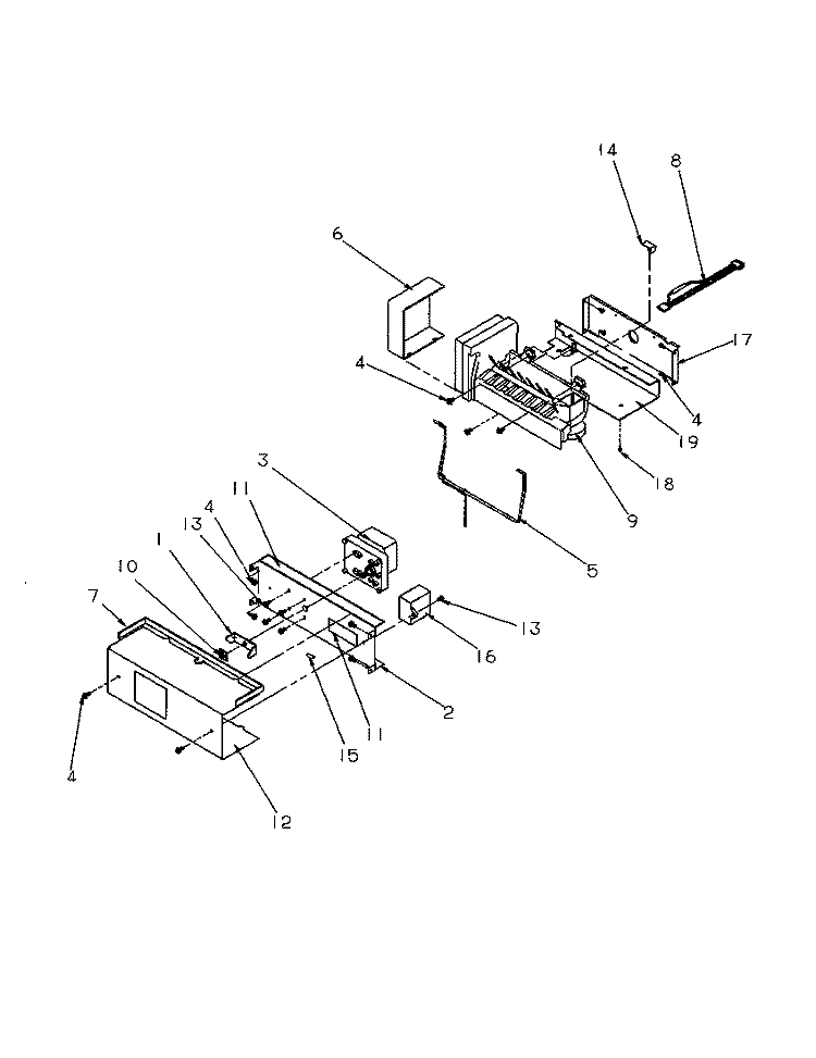 ICE MAKER Diagram and Parts List for SRD325S5W P1199401W W Amana Refrigerator