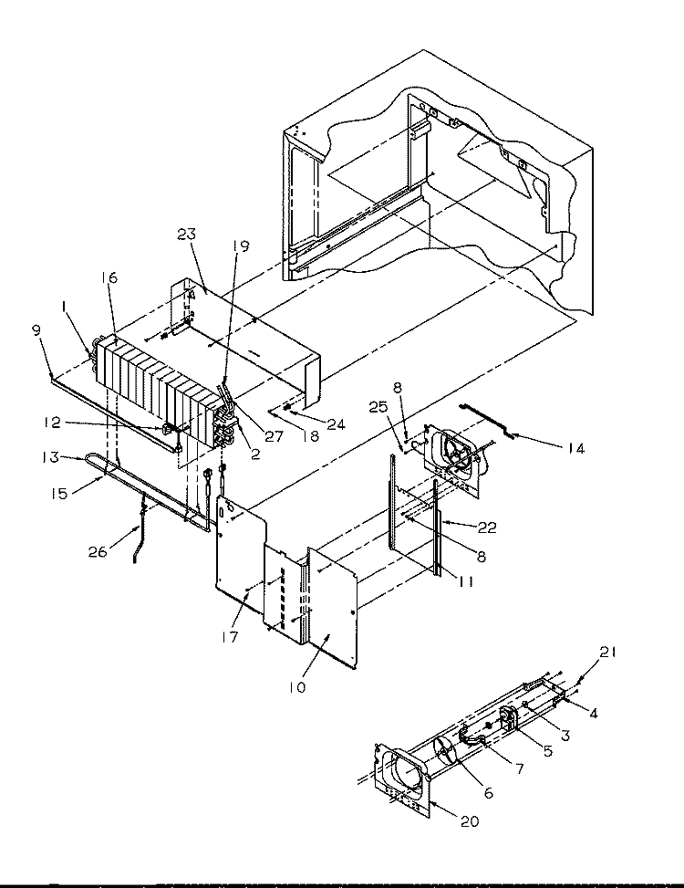 EVAP Diagram and Parts List for TA18S2W P1194502W W Amana Refrigerator