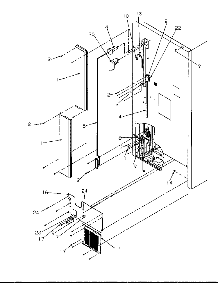 CABINET BACK Diagram and Parts List for TA18S2W P1194502W W Amana Refrigerator