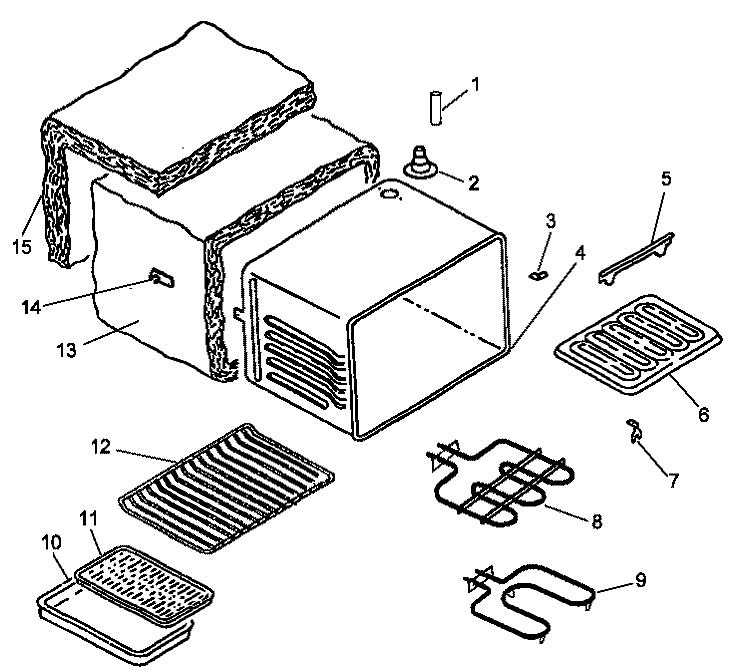 CAVITY ASSY Diagram and Parts List for ARR630LL P1143403NLL Amana Range