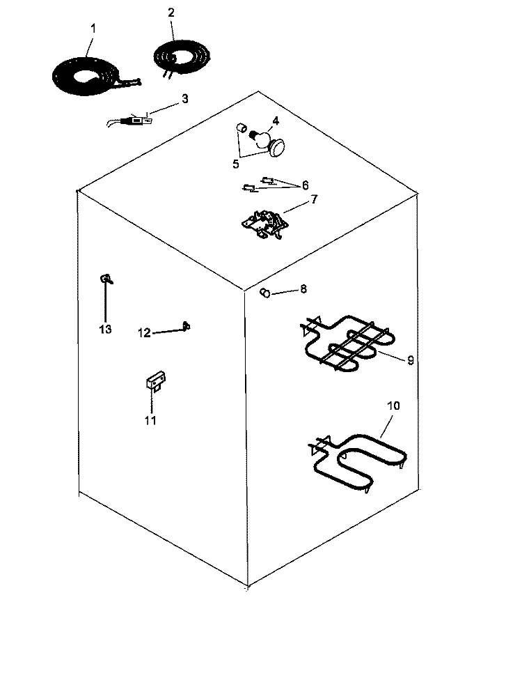 ELECTRICAL COMPONENTS Diagram and Parts List for ARR630LL P1143403NLL Amana Range