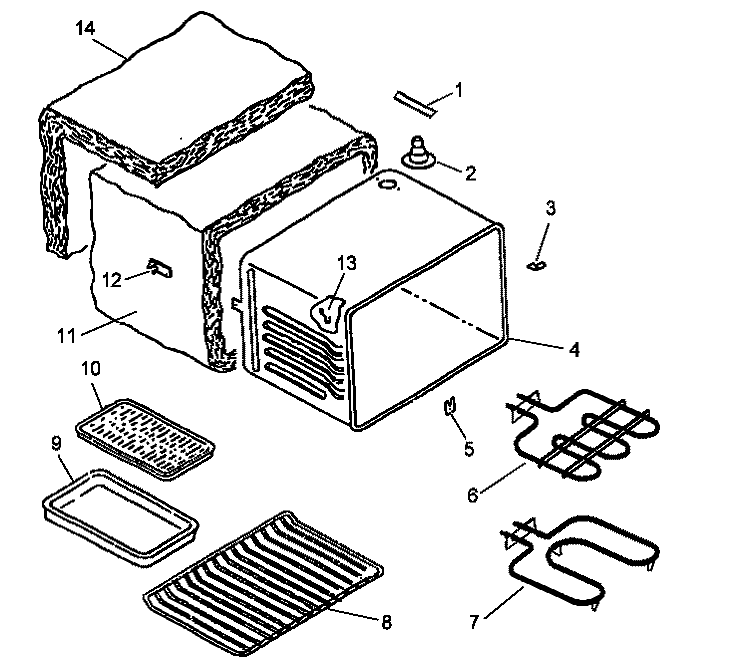 CAVITY Diagram and Parts List for ARR626WW P1142678NWW Amana Range