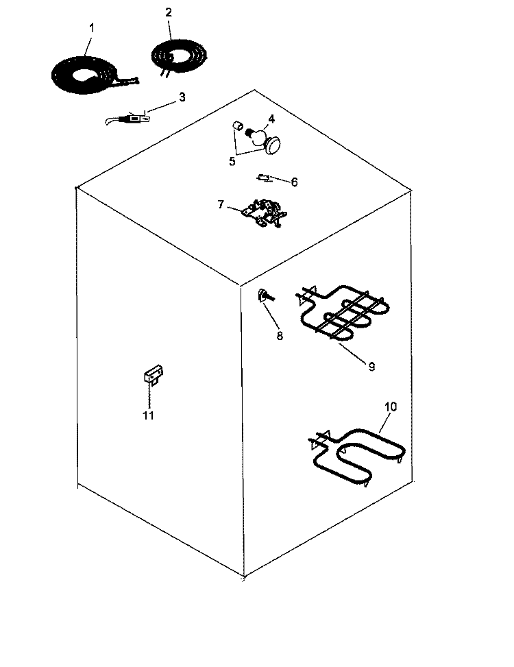 ELECTICAL COMPONENTS Diagram and Parts List for ARR626WW P1142678NWW Amana Range