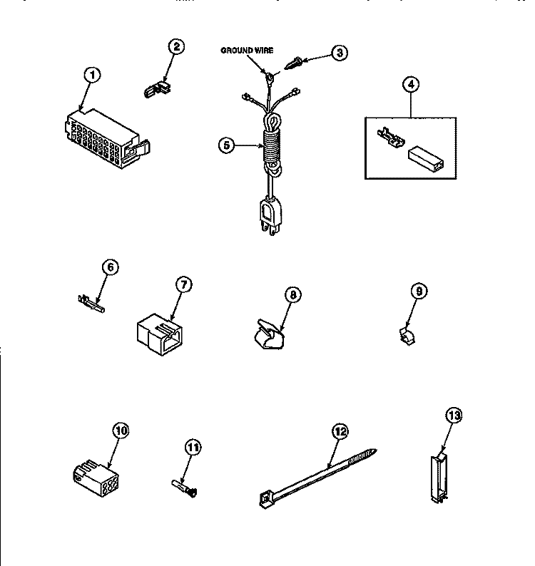POWER CORD AND TERMINALS Diagram and Parts List for AWM270W2 PAWM270W2 Amana Washer