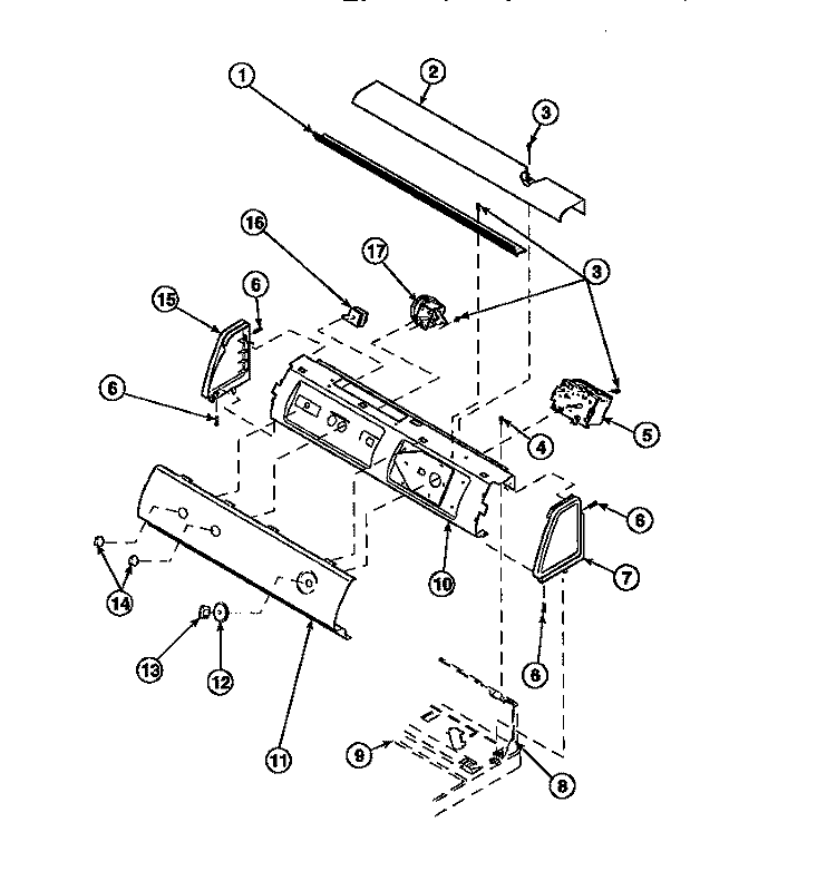 GRAPHIC PANEL, CTRL MTG PLATE AND CTRLS Diagram and Parts List for LW6123LM PLW6123LM B Amana Washer