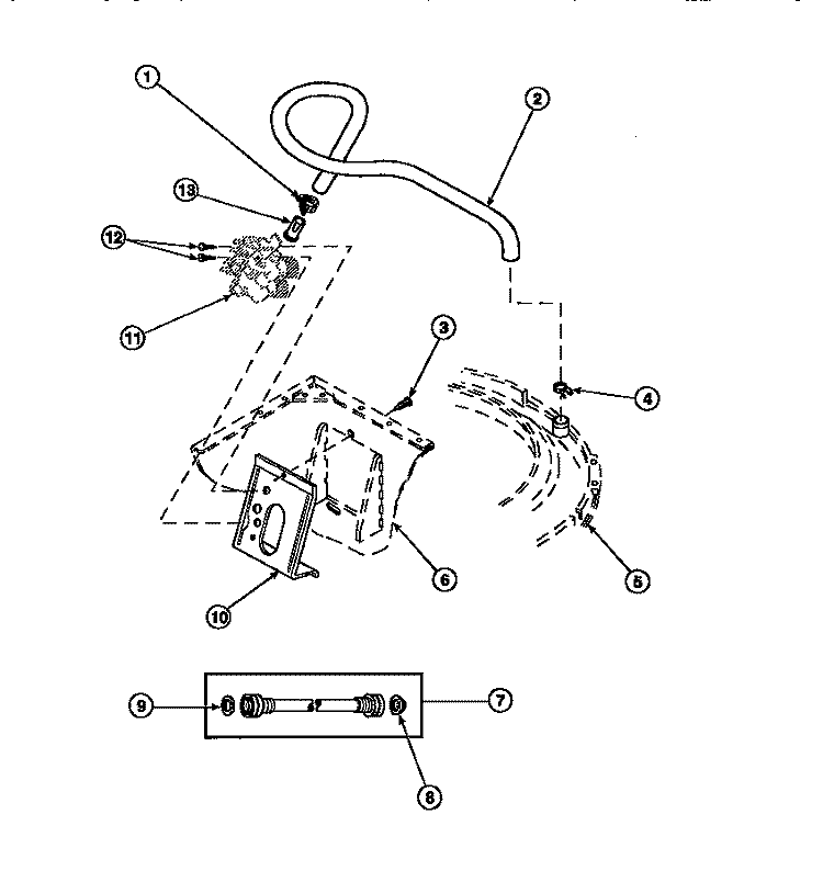 INLET / FILL HOSE & MIXING VLV MTG BRKT Diagram and Parts List for LW6123LM PLW6123LM B Amana Washer