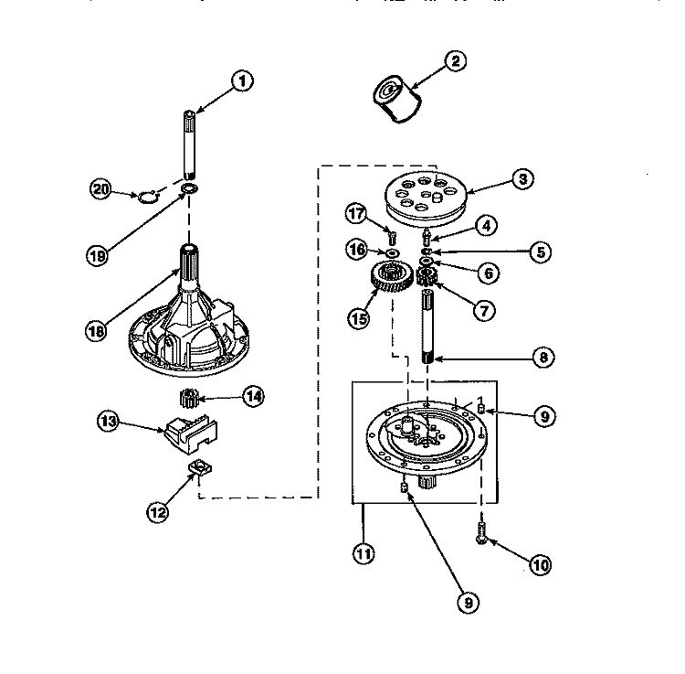 34526P TRANSMISSION ASSY Diagram and Parts List for LW6123LM PLW6123LM B Amana Washer