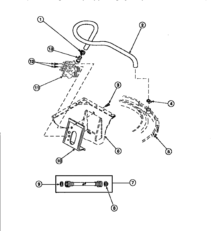 INLET / FILL HOSE & MIXING VLV MTG BRKT Diagram and Parts List for LW9203L2 PLW9203L2 B Amana Washer