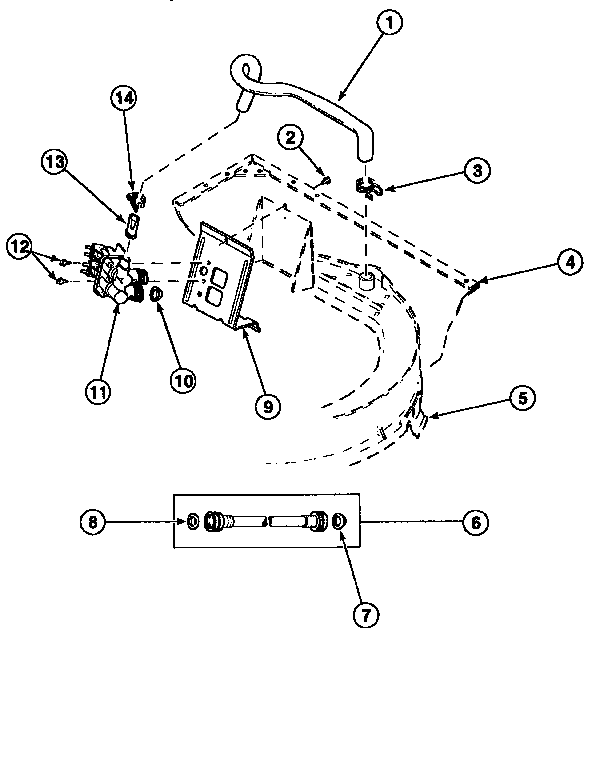 Mixing Valve And Mounting Bracket Diagram and Parts List for LWA90W PLWA90AW Amana Washer