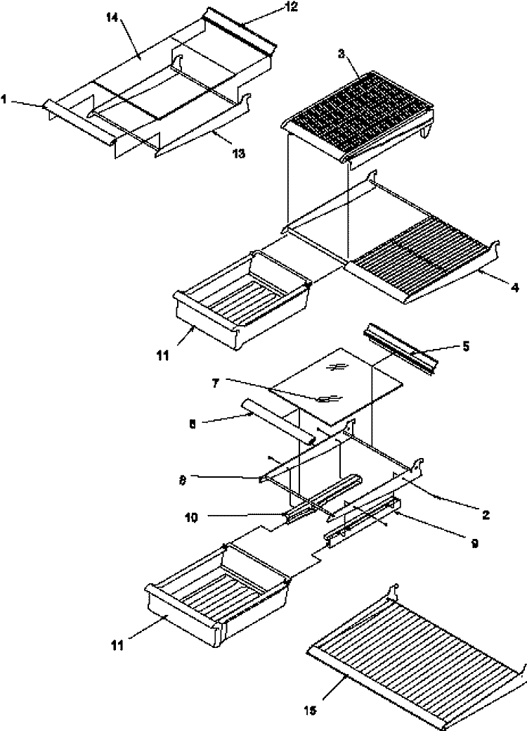 CABINET SHELVING Diagram and Parts List for GTG18B2L P1192802W L Amana Refrigerator