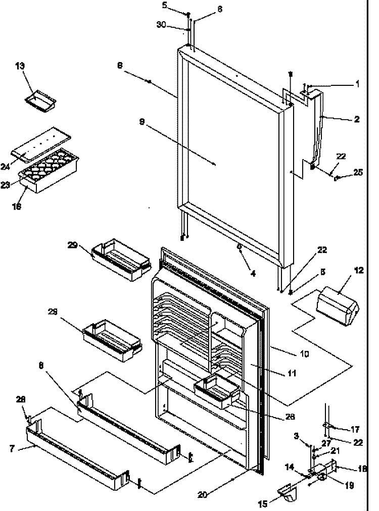 REF DOOR Diagram and Parts List for TYI18S4L P1195404W L Amana Refrigerator