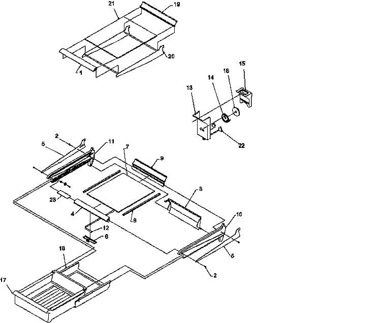 CABINET SHELVING Diagram and Parts List for TYI18S4L P1195404W L Amana Refrigerator