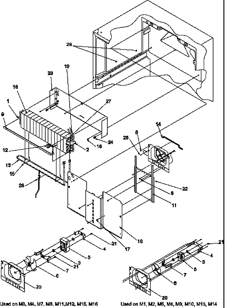 EVAP ASSY Diagram and Parts List for TYI18S4L P1195404W L Amana Refrigerator