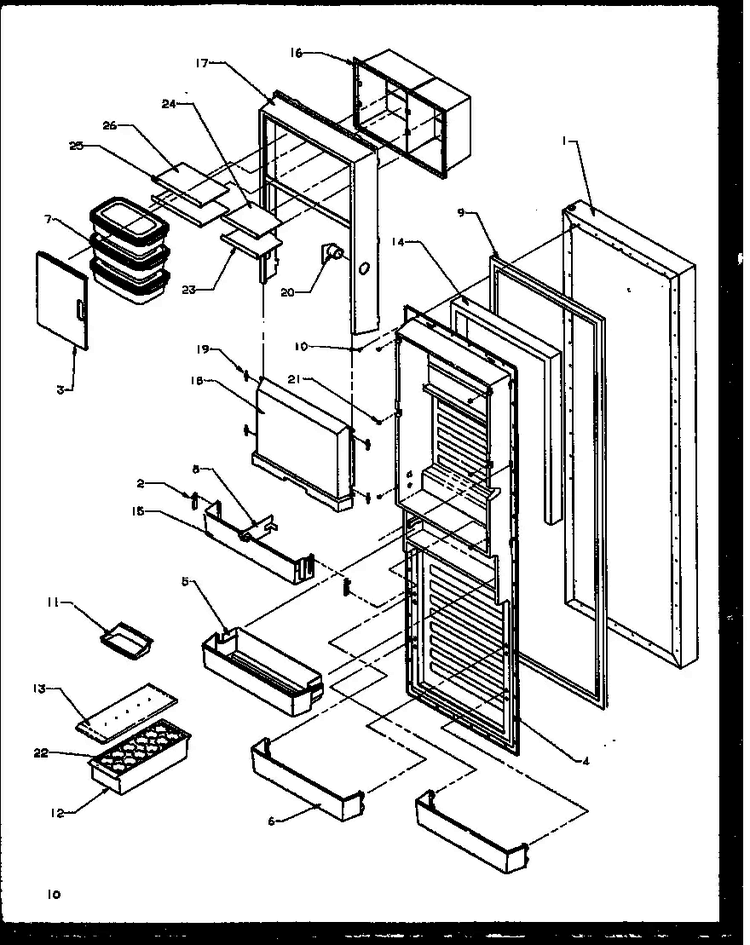 Refrigerator Door Diagram and Parts List for SXI20NL-P1162903WL  Amana Refrigerator