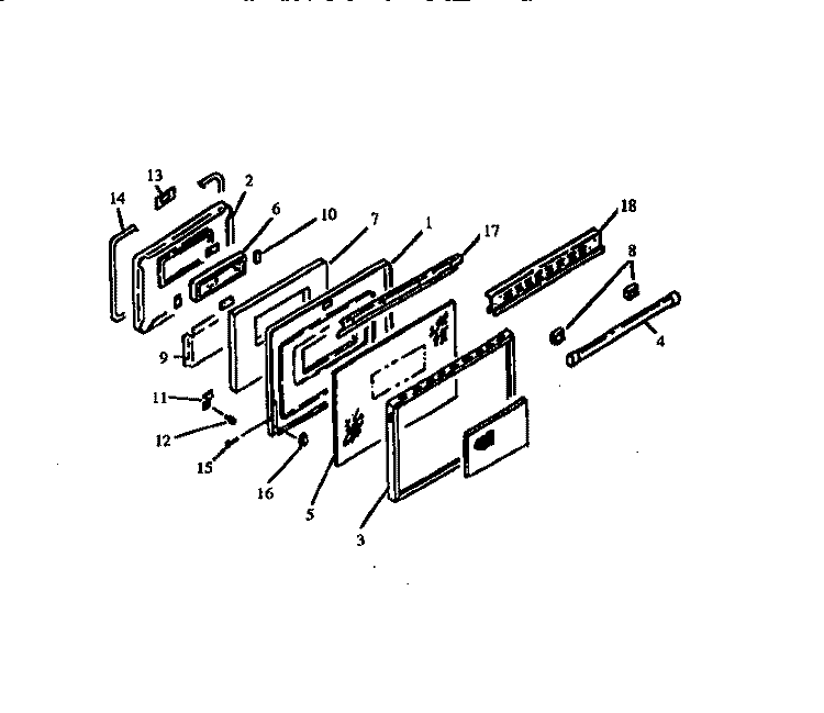 OVEN DOOR Diagram and Parts List for RST310UWW P1130739N Amana Range