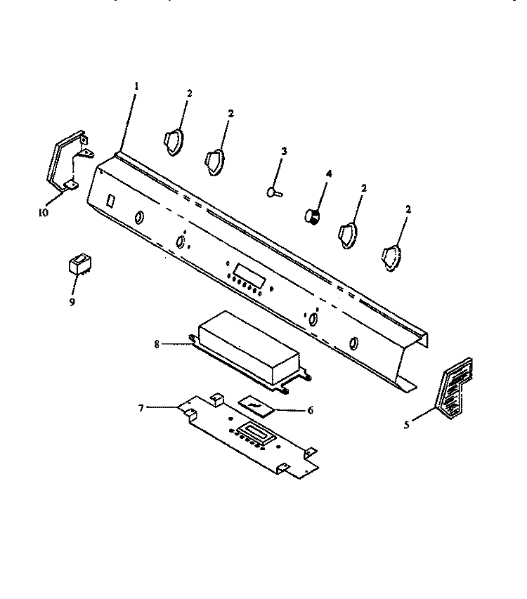 CONTROL PANEL Diagram and Parts List for RST310UWW P1130739N Amana Range