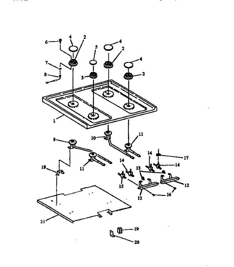 SEALED BURNER Diagram and Parts List for RST310UWW P1130739N Amana Range