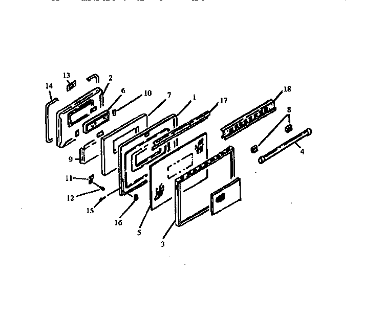 OVEN DOOR Diagram and Parts List for RST310UW P1130738N W Amana Range