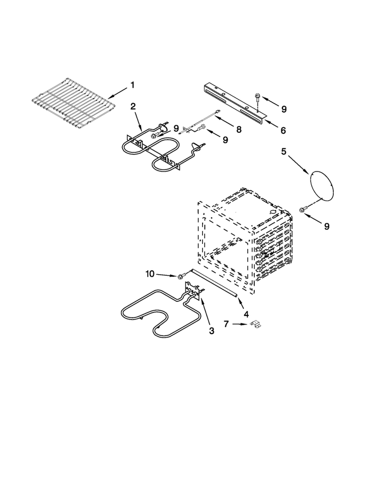 Internal Oven Parts Diagram and Parts List for JMW2327WS00  Jenn-Air Microwave