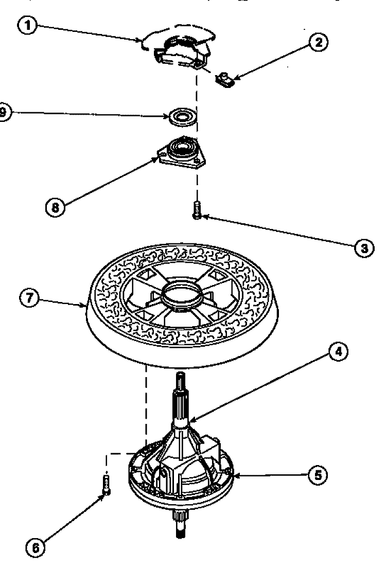 TRANSMISSION ASSY AND BALANCE RING Diagram and Parts List for LW6661W2 PLW6661W2 B Amana Washer