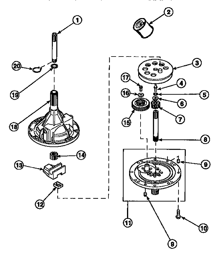 34526P TRANSMISSION ASSY Diagram and Parts List for LW6661W2 PLW6661W2 B Amana Washer