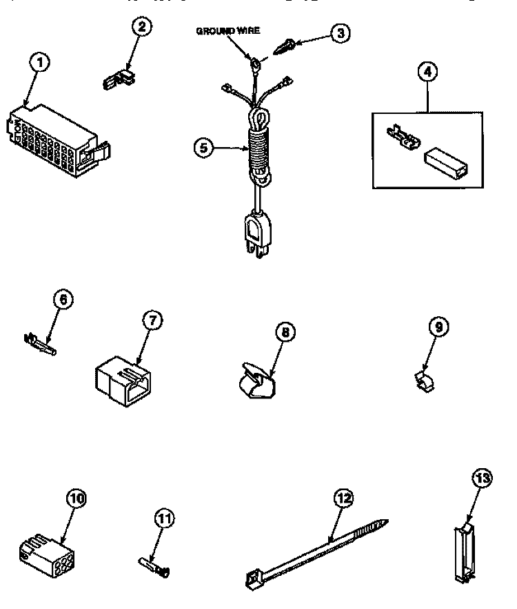 POWER CORD AND TERMINALS Diagram and Parts List for LW6661W2 PLW6661W2 B Amana Washer