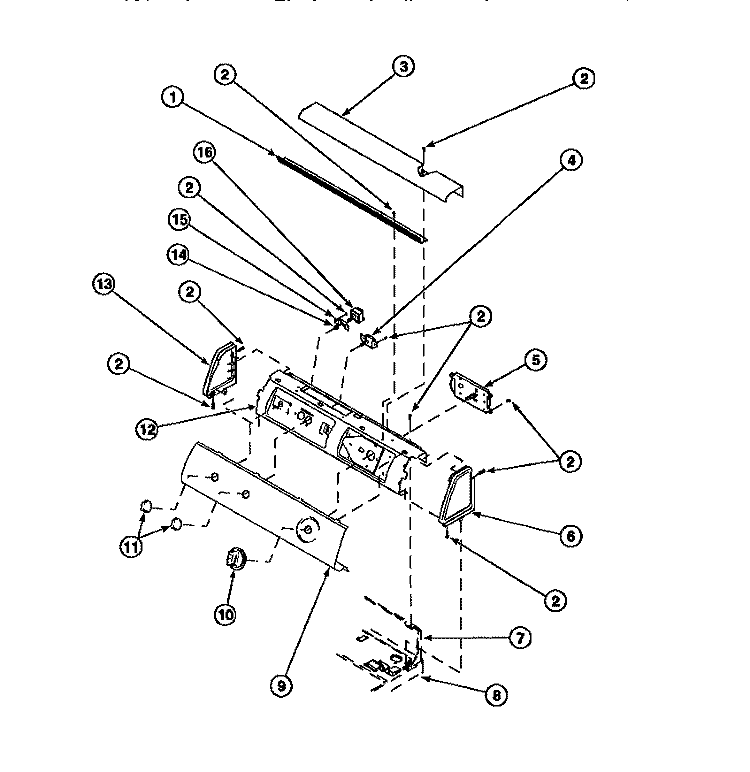 GRAPHIC PANEL, CONTROL HOOD AND CONTROLS Diagram and Parts List for LG8109L2 PLG8109L2 Amana Dryer
