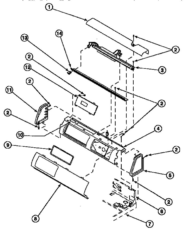 GRAPHIC PANEL, CONTROL HOOD AND CONTROLS Diagram and Parts List for LG8519W2 PLG8519W2 Amana Dryer
