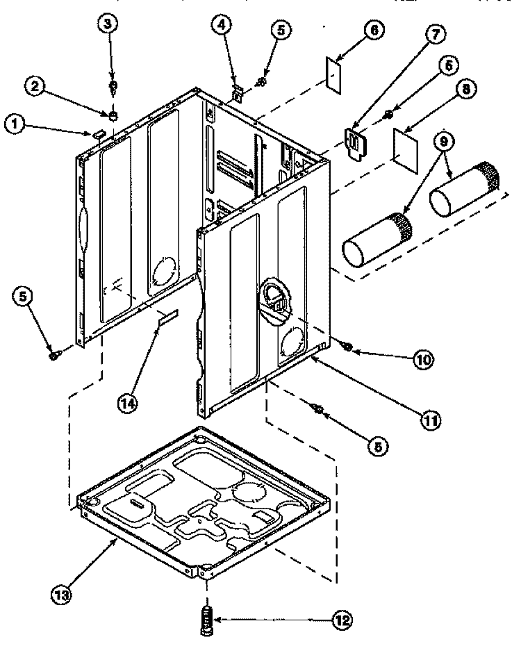 CABINET, EXHAUST DUCT AND BASE Diagram and Parts List for LG8319W2 PLG8319W2 Amana Dryer