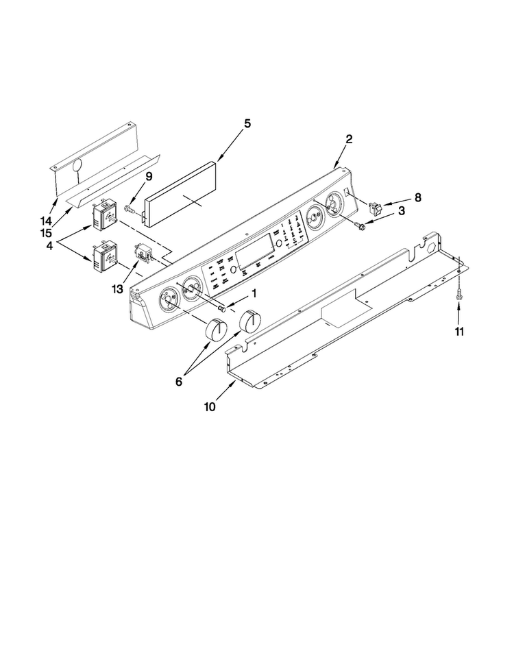 Control Panel Parts Diagram and Parts List for JES8850CAB00  Jenn-Air Range