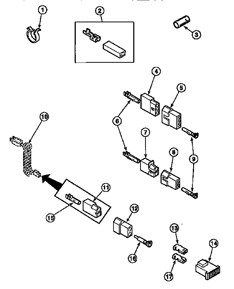 TERMINALS Diagram and Parts List for LE8107L2 PLE8107L2 Amana Dryer