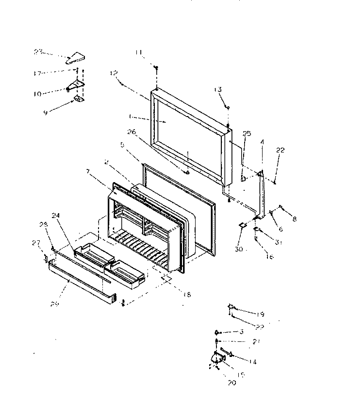 FZ DOOR Diagram and Parts List for TRI22S4L P1196302W L Amana Refrigerator
