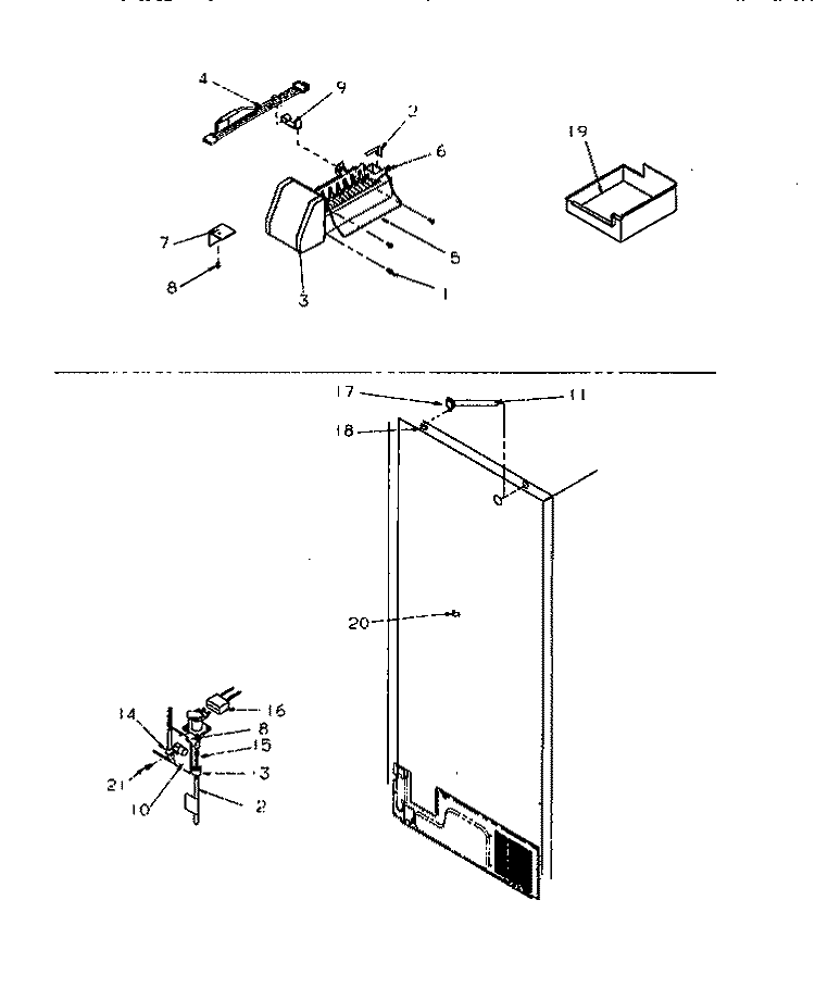 FACTORY INSTALLED ICE MAKER Diagram and Parts List for TRI22S4L P1196302W L Amana Refrigerator