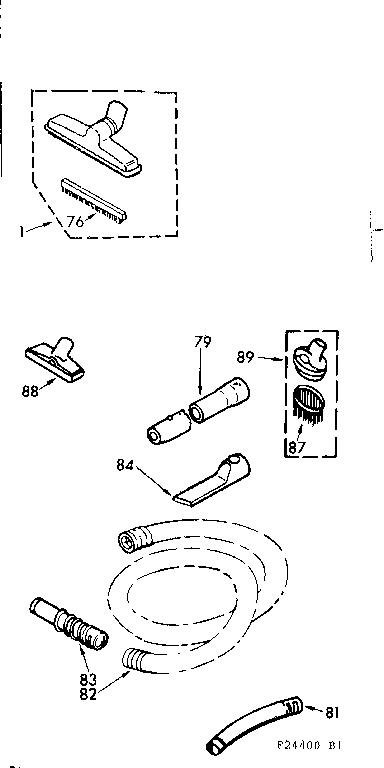 Attachment Parts Diagram and Parts List for 11624400  Kenmore Filters & Accessories