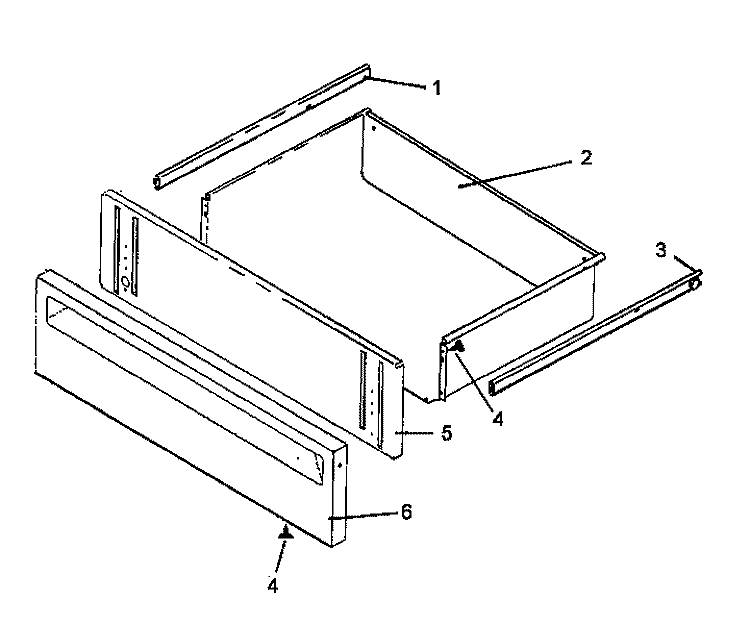 STORAGE DRAWER ASSY Diagram and Parts List for AGS781LL P1143306NLL Amana Range