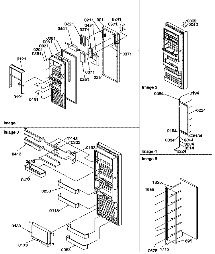 REF DOOR Diagram and Parts List for SRDE27S3E P1190602W E Amana Refrigerator
