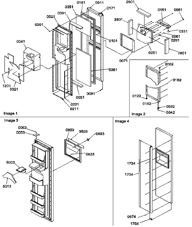 FZ DOOR Diagram and Parts List for SRDE27S3E P1190602W E Amana Refrigerator