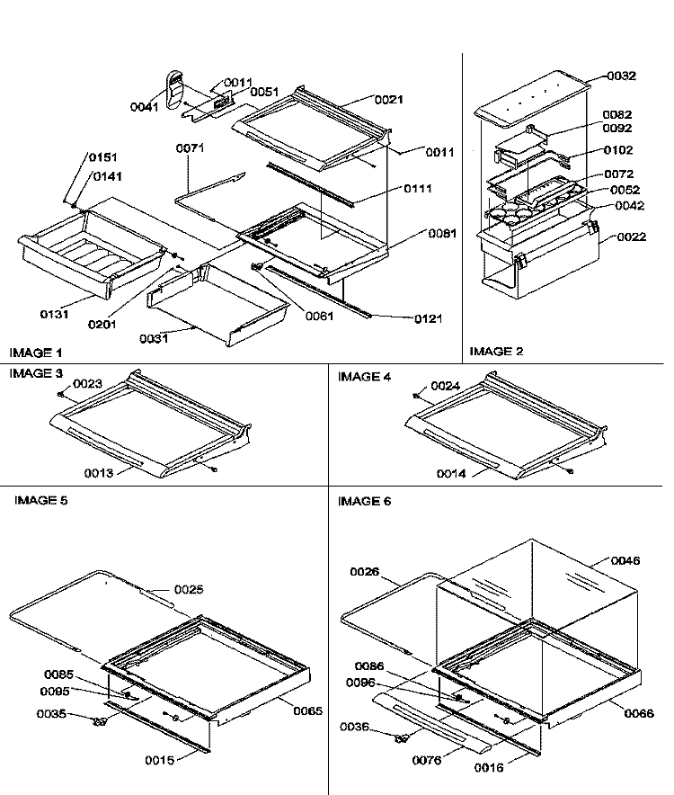 SHELVES, DELI, AND CRISPER ASSEMBLIES Diagram and Parts List for SRDE27S3E P1190602W E Amana Refrigerator